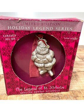 Limited Edition The Legend Of St. Nicholas Pewter Ornament Holiday Legend Series